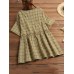 Women Short Sleeve O  neck Plaid Patchwork Vintage T  shirts