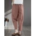 Women 100  Cotton Wide  Legged Solid Color Harlan Casual Pajamas Ninth Pants